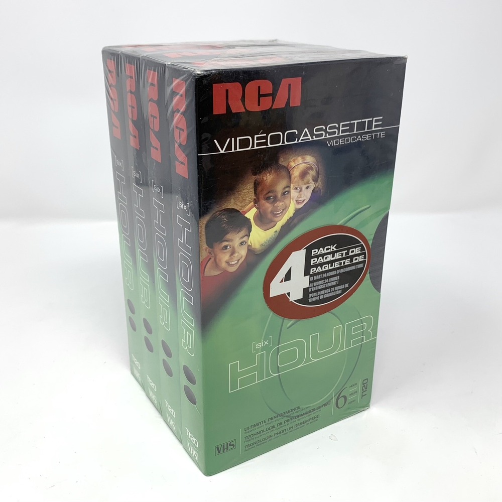 4 RCA T-120 Hi Fi Stereo Video Tapes Blank VHS 6 Hours Each New 4 Pack